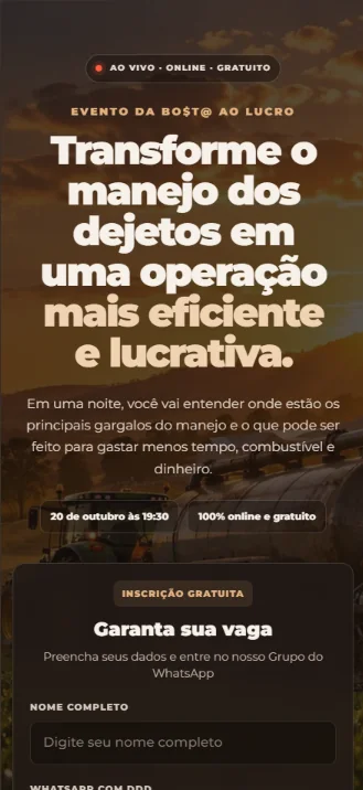 Captura mobile de Evento da Bo$t@ ao Lucro