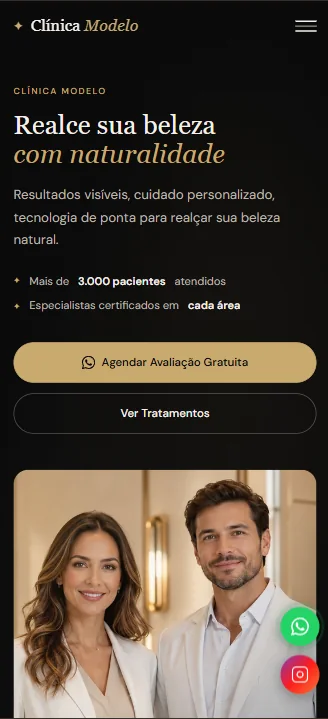 Captura mobile de Clínica Modelo