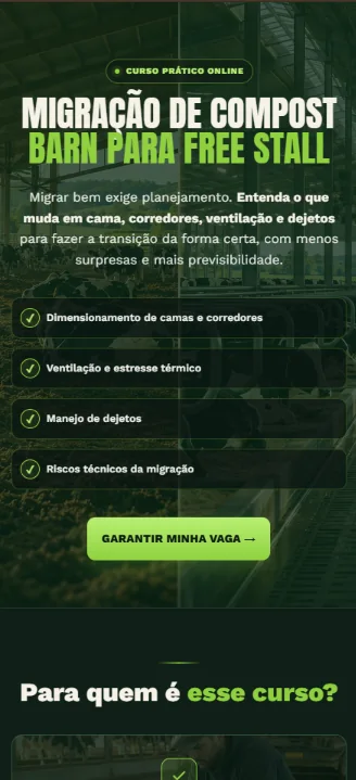 Captura mobile de Migração Compost Barn para Free Stall