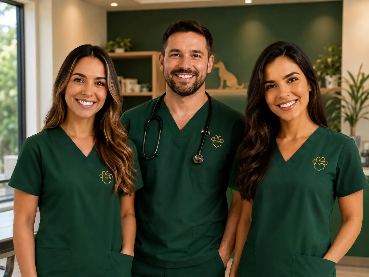 Equipe Veterinária Modelo no Consultório